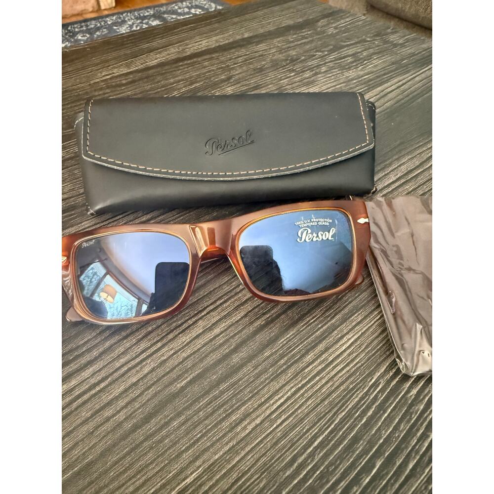 NWOT Persol Terra Di Siena 3268-S Brown & Blue Sunglasses